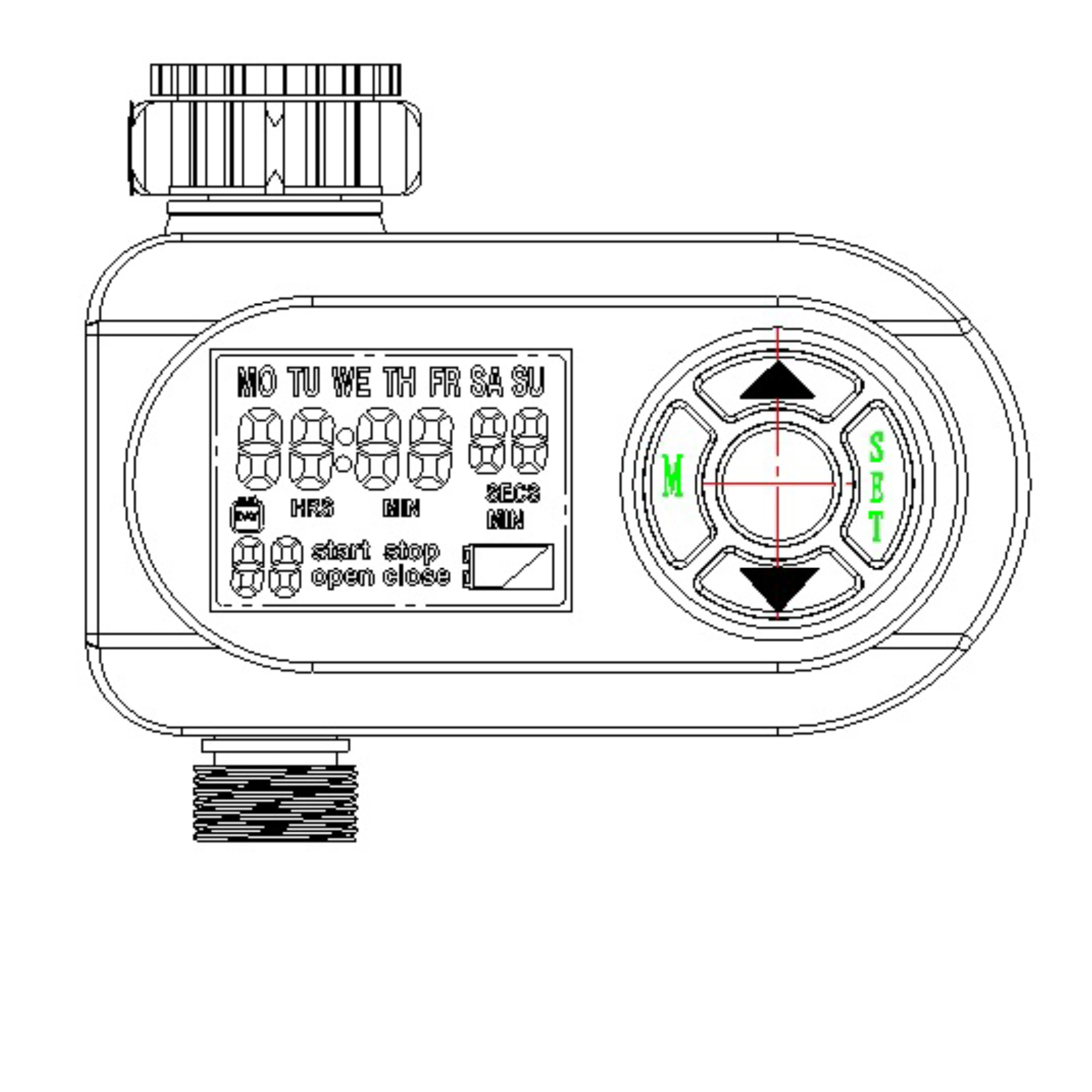 
Programming and Automatic Garden Watering Tap Timer, Solenoid Valve for Outdoor Sprinkler, Hose and Irrigation 
