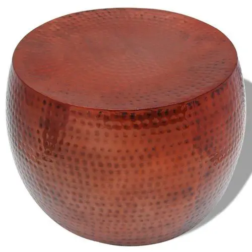 Copper Finished Coffee Table Round Hammered Aluminium Metal Furniture Center Table Available In Wholesale Price For Bulk Orders