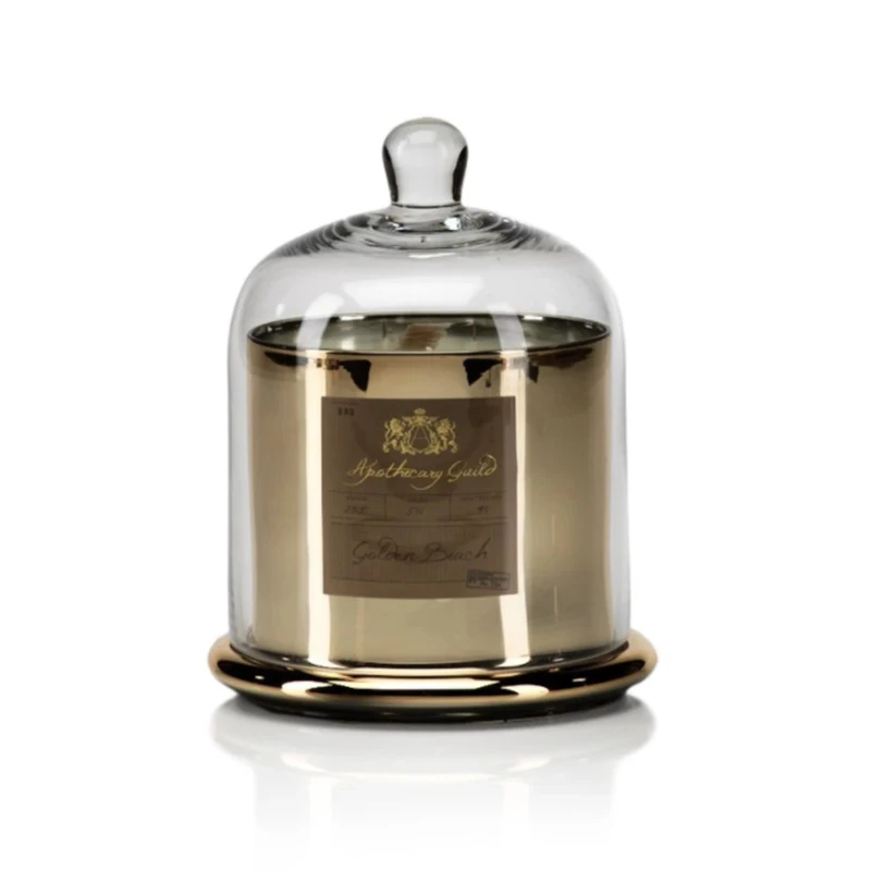 Luxurious wedding favors domed glod glass jar scented candle