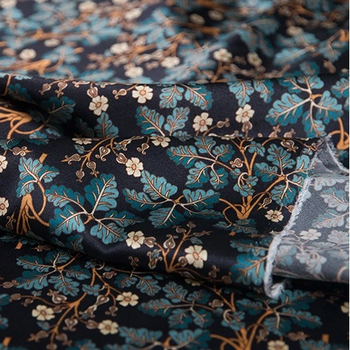 
Printed satin silk fabric 100% silk fabric with custom print 