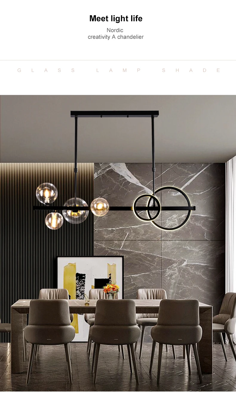 Classical Modern Design Globe Ceiling Lamp Living Room Light Surface Mounted 56W Golden LED Pendant Lamp