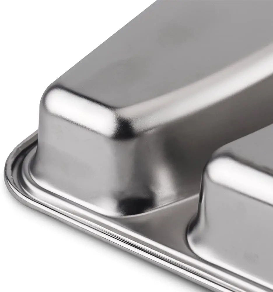 Canteen 5 compartment divided stainless steel mess lunch dinner snack plate fast food tray