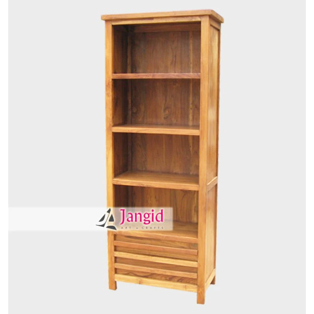 wooden solid teak wood open bookcase