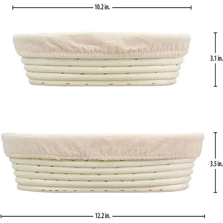 Set of 2 Oval Bread Proofing Basket, Rattan Brotforms Proofing Basket Bread Tools In Vietnam Wholesale