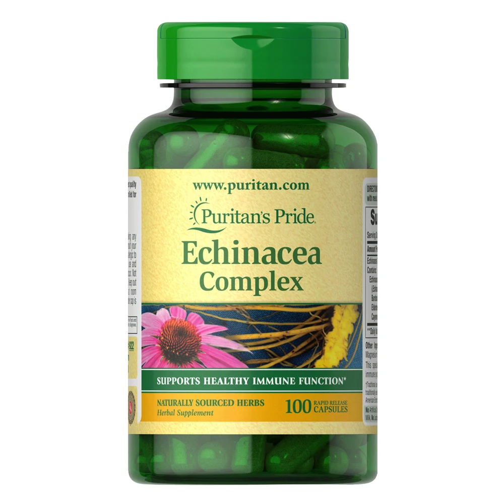 
Wholesale Puritans Pride Echinacea Complex 450 mg 100 Capsules Anti-Viral Action Against Colds Virus Infections USA MADE 