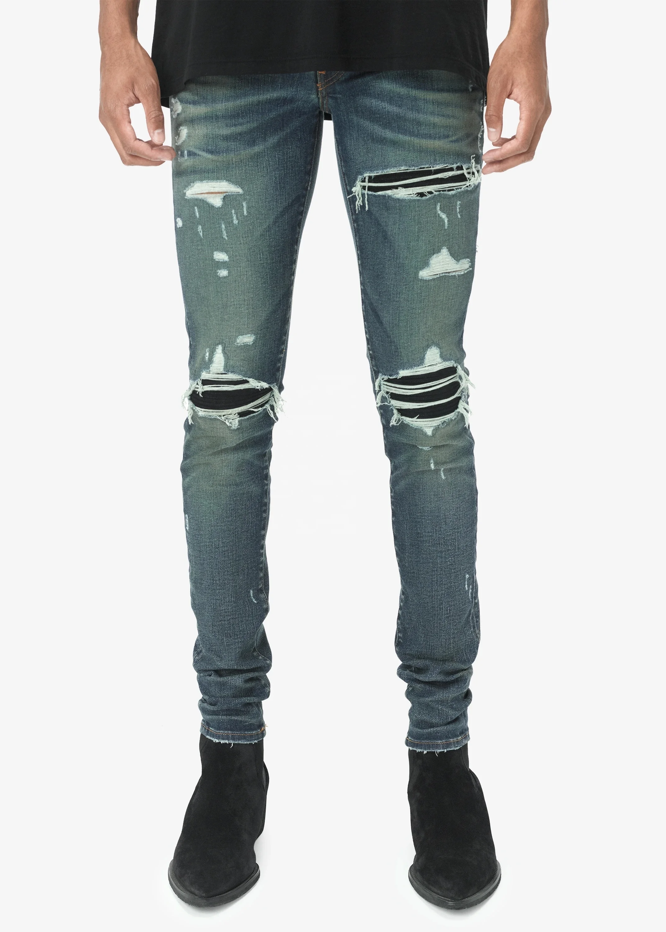 OEM new designs wholesale china private label biker paint mens jeans in bulk