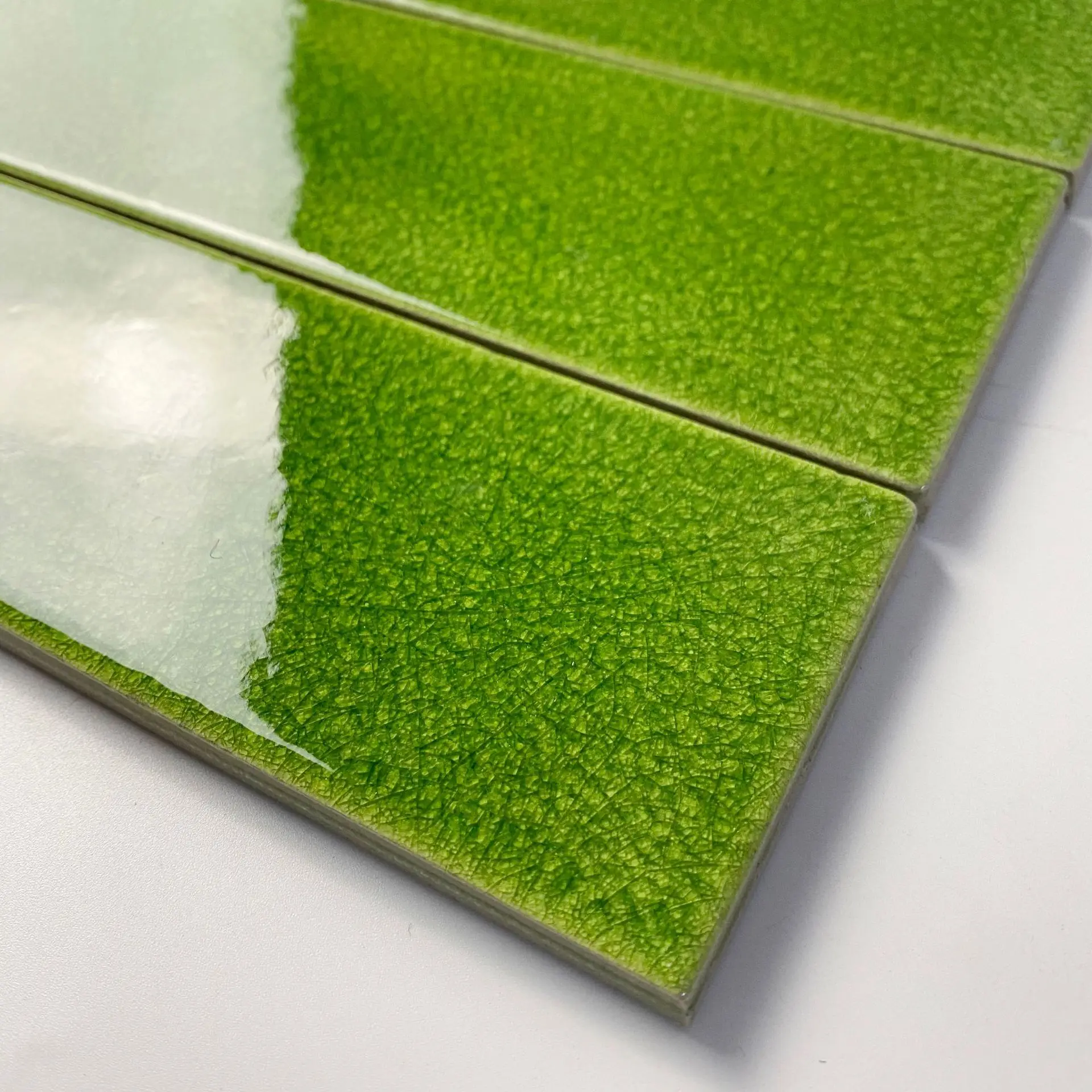 60x200mm Luxury Handmade Ice-Cracked Moroccan Ceramic Wall Bricks Polished Glazed Porcelain Art Tiles for Kitchen Bathroom Wall