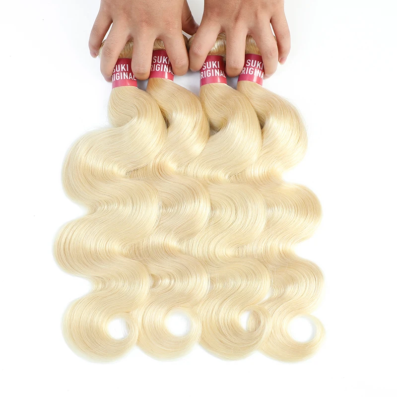 Лучшая цена 613 светлые пучки волос предварительно окрашенные кутикулы выровненные девственные доноры Необработанные индийские человеческие волосы наращивание волнистые волосы