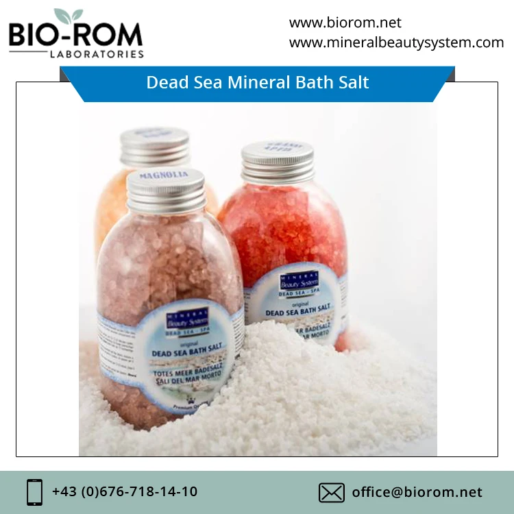 Natural Aromatic Dead Sea Mineral Pure Bath Salts Available in Consumer & Bulk Packaging