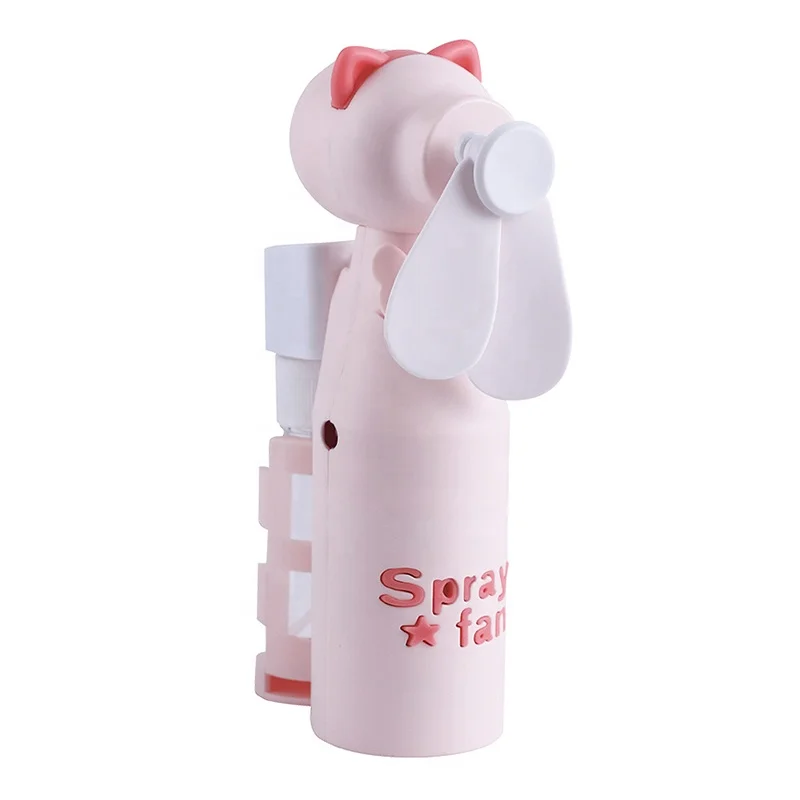 Free Sample Cartoon Animal Shape Handheld Water Spray Humidifying Spray Mini Fan