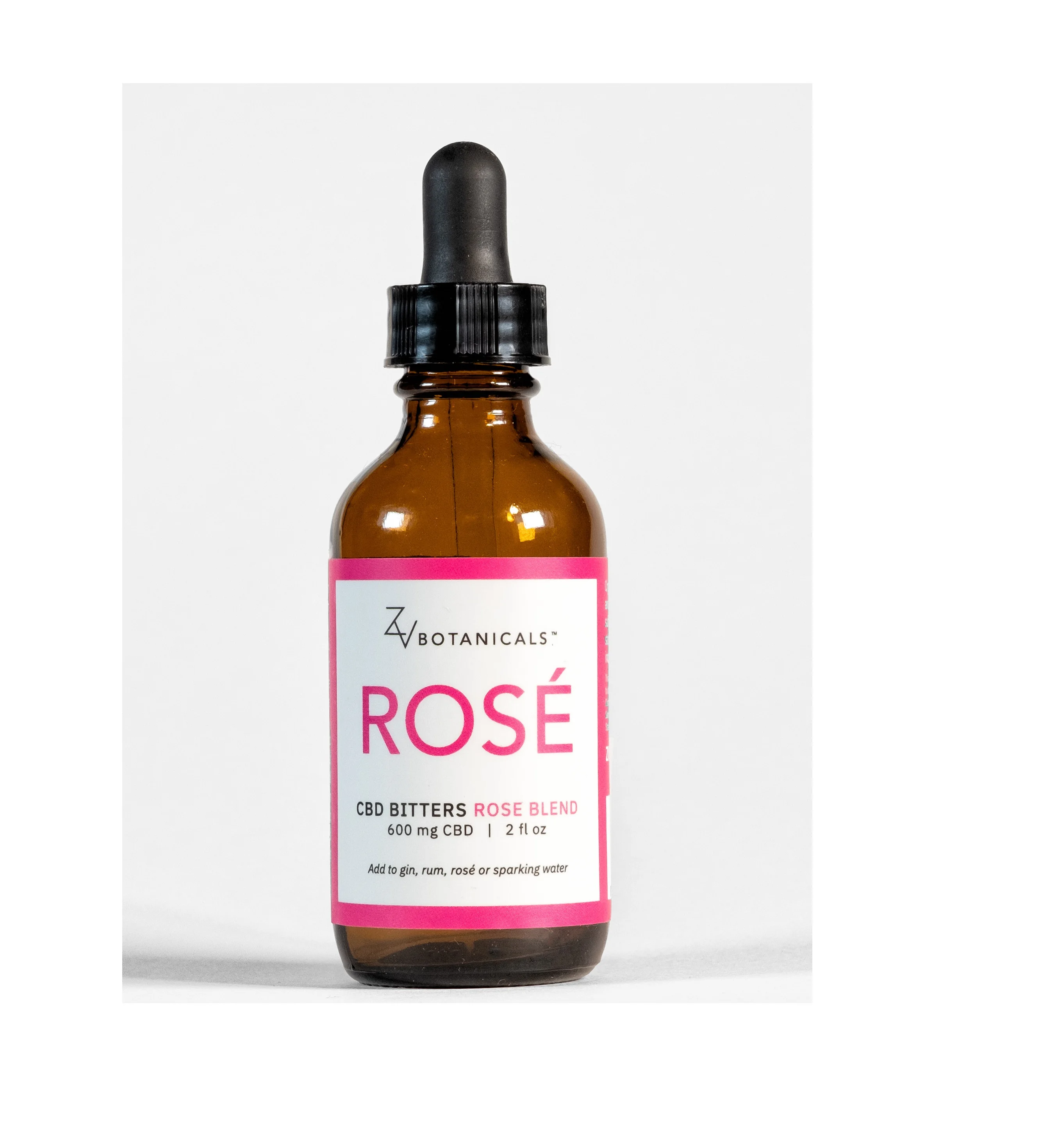 Rose LOVE Full Spectrum Bitters two Oz 600 Mg By ZV Botanicals