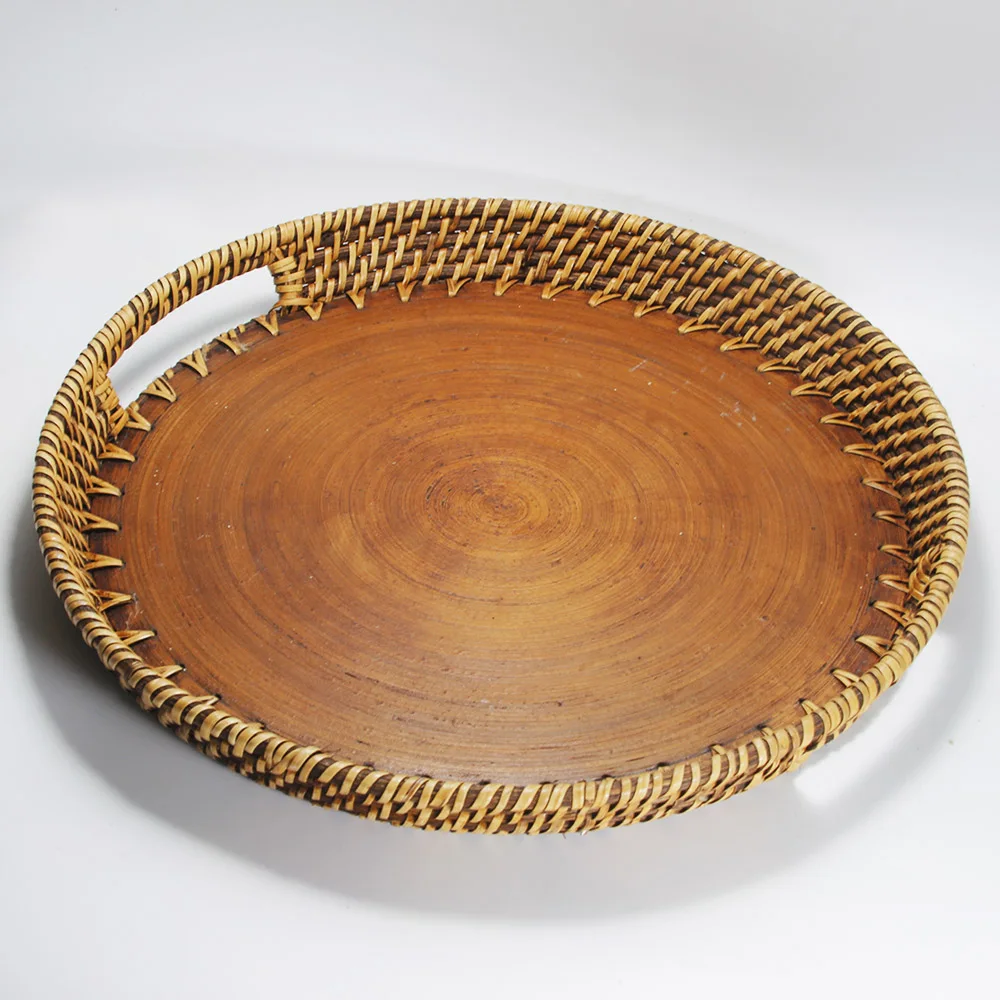 Vietnam handmade tableware woven bamboo wicker rattan serving storage tray