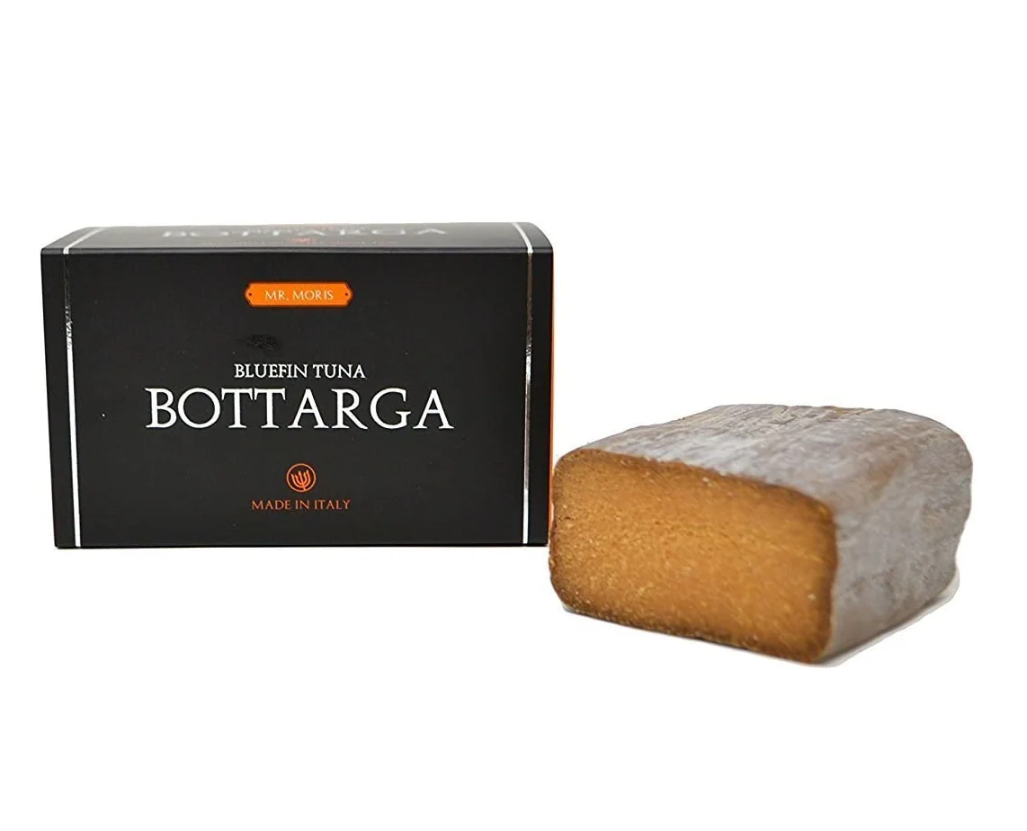 Итальянское качество, голубой тунец Bottarga Mr. Moris, Сделано в Италии, Кошерный в роскошной коробке 125 г