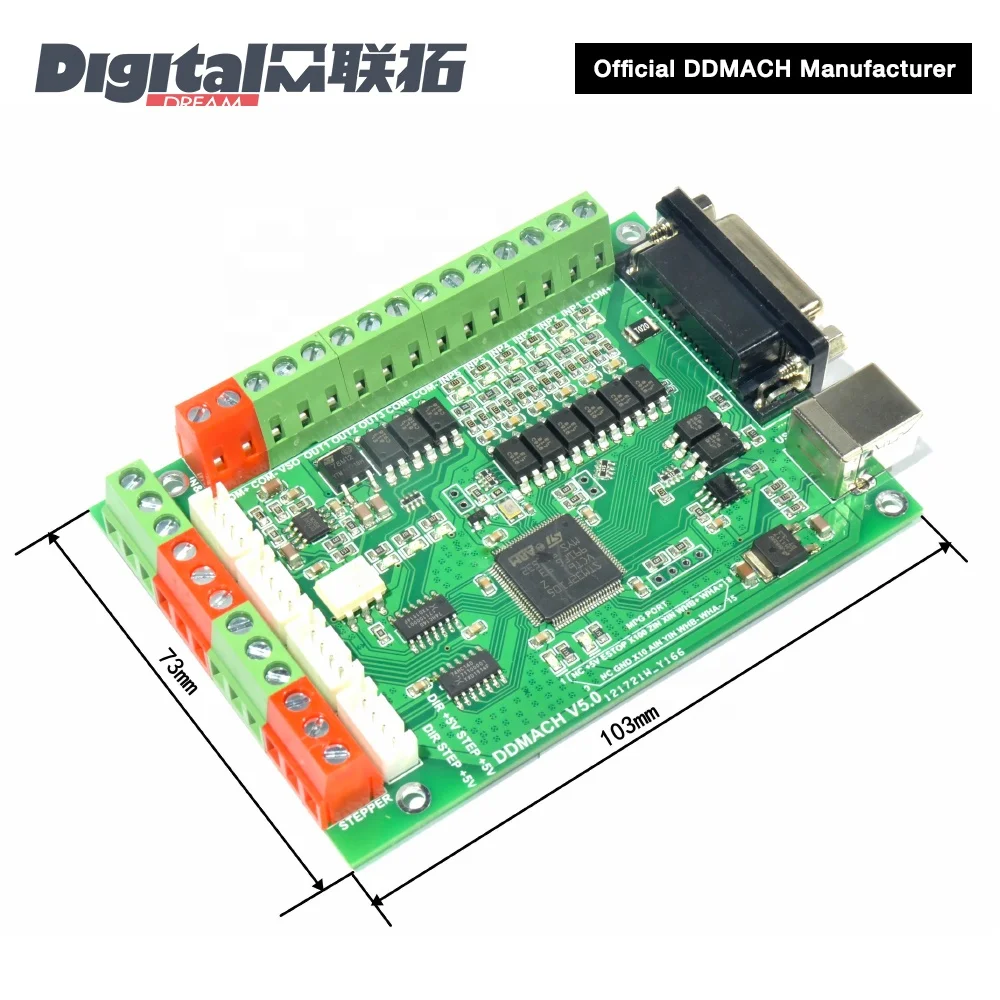 Digital Dream DDMACH V5.0 4 Axis 125Khz Mach 3 CNC Motion Controller with USB Communication For DIY Router/Milling