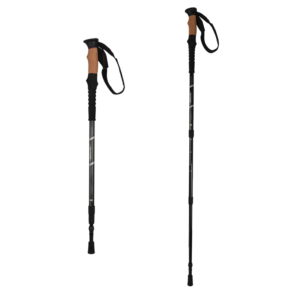 Custom  3-section Lightweight Tungsten Steel Collapsible Folding Hiking Trekking Poles Walking Stick