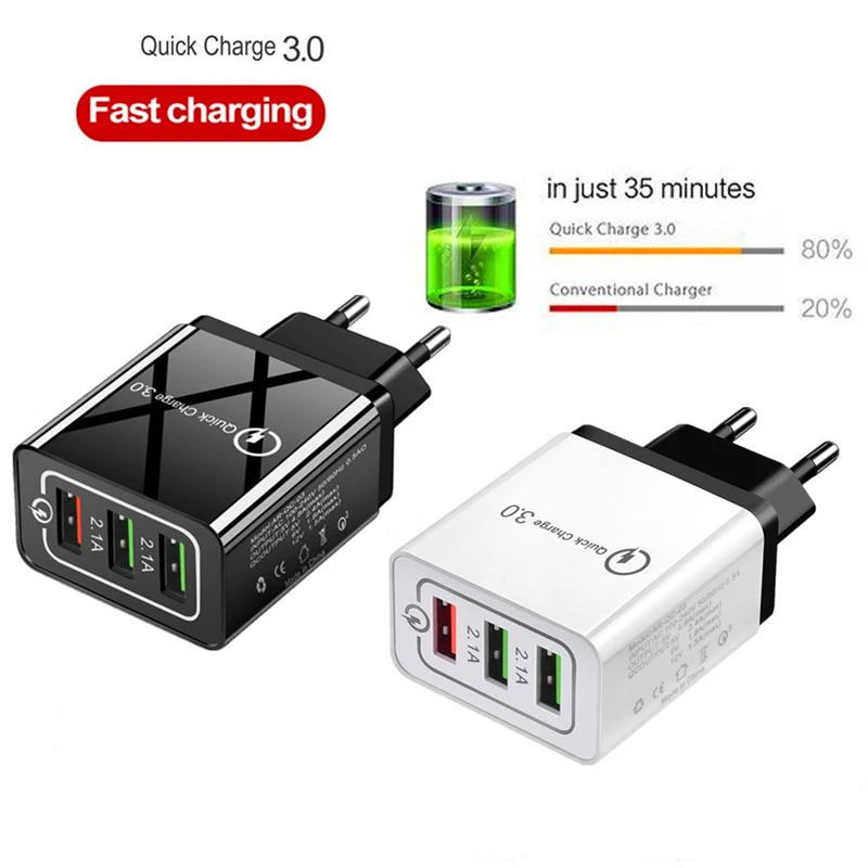 Горячая Распродажа 2019 зарядное устройство USB быстрая зарядка 3 0 быстрое QC3.0 настенный USB-адаптер для внешнего аккумулятора портативный мобильный