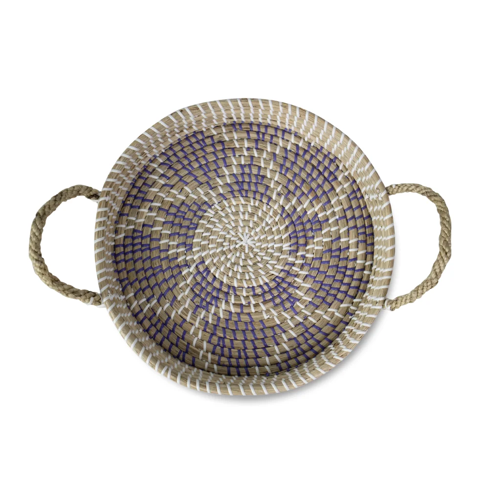 Wholesale Price Handmade Round Seagrass Trays with Handles Great Home Decor - Round Shape Seagrass Serving Tray for Fruits, Food