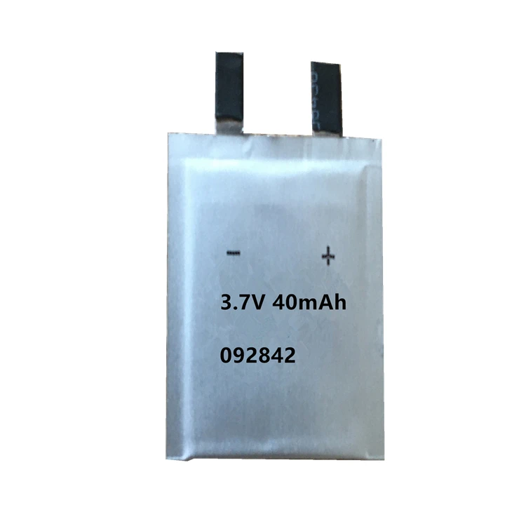 Thin Battery 092842 new model 3.7V rechargeable thin battery 40mAh thickness 0.95mm