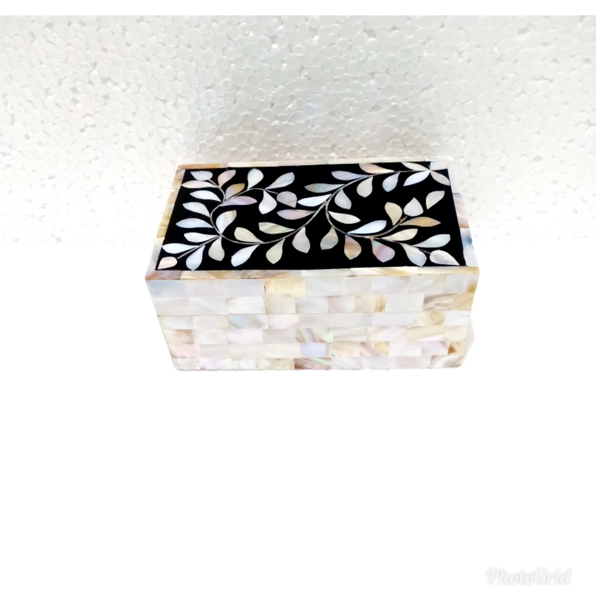 MOTHER OF PEARL BOX SEASHELL DECORATIVE MOP BOX