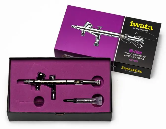 Anest Iwata Hi-Line HP series Gravity Feed Dual Action Trigger paint Airbrush made in Japan