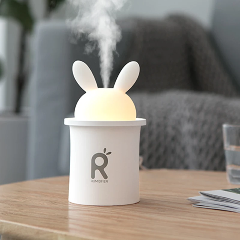 JISULIFE 2021 New arrival Cute Rabbit humidifier Lovely Mini USB humidifier Car humidifier diffuser with colorful lights (1700003526653)