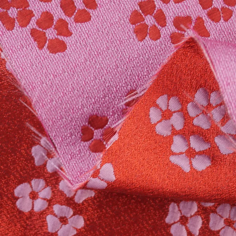 Hot trendy filigree road bottom four leaves small white flowers jacquard fabric for women children