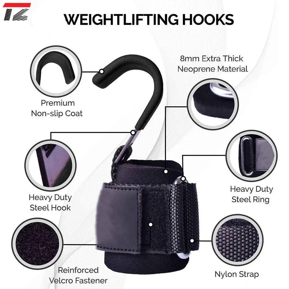  Лучший тяжелый крючок для тяжелой атлетики OEM Профессиональный защищает Пальцы занятий спортом Тяжелая атлетика крючки мужчин