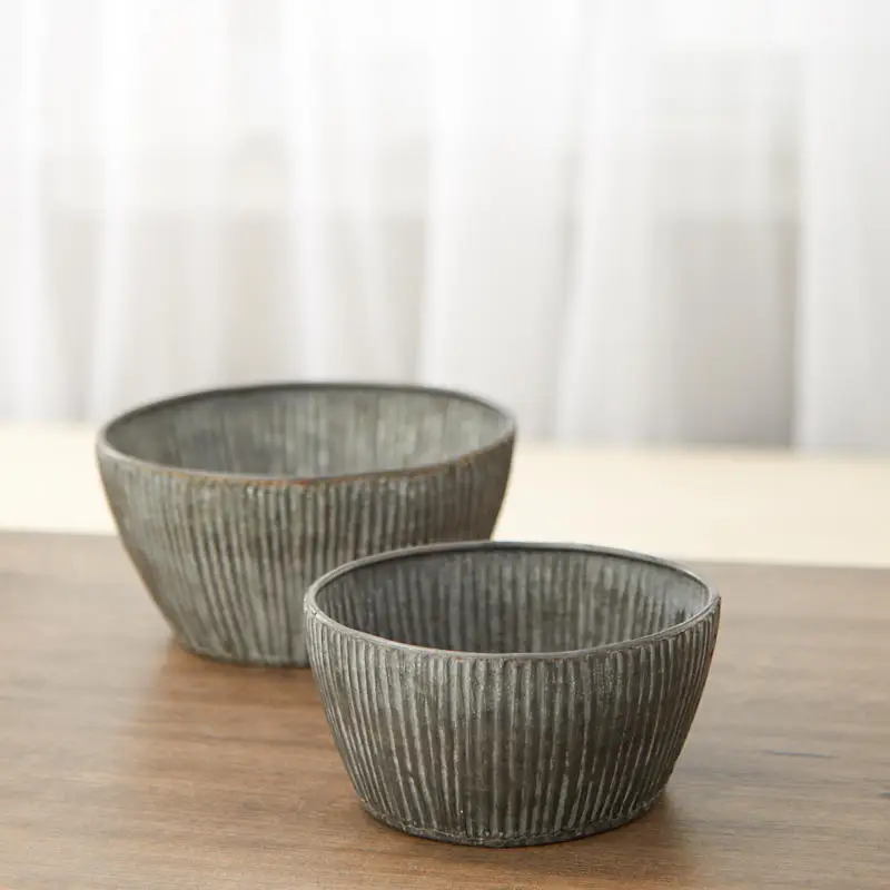 Rustic Finish Tin Bowl