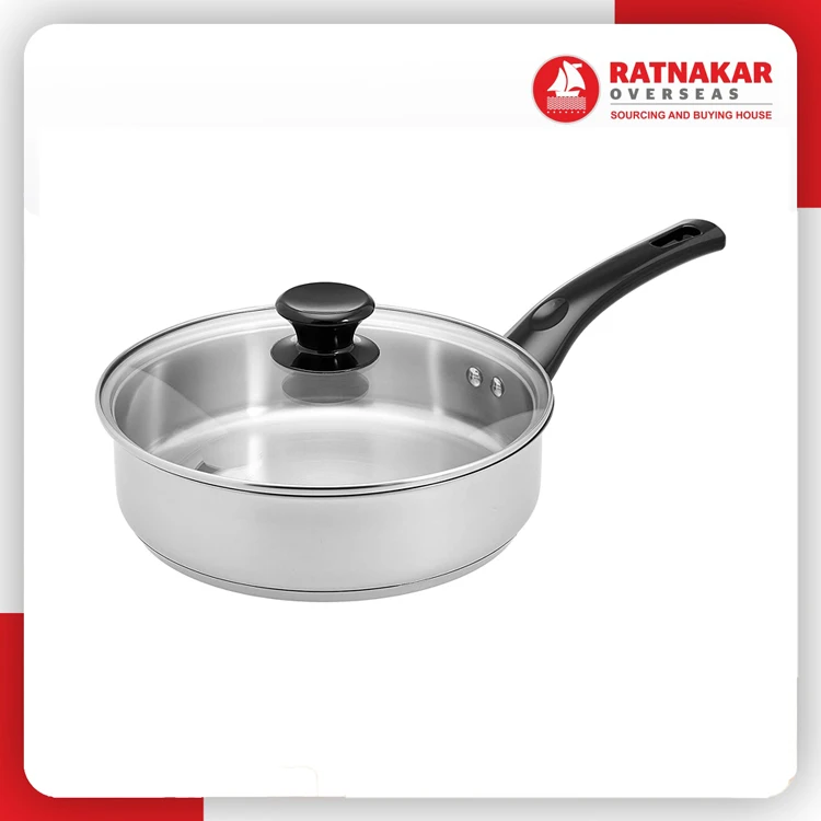 High Quality Durable Stainless Steel Stainless Steel Nonstick Frying Pan Stainless Steel Fry Pan With Lid For Sale