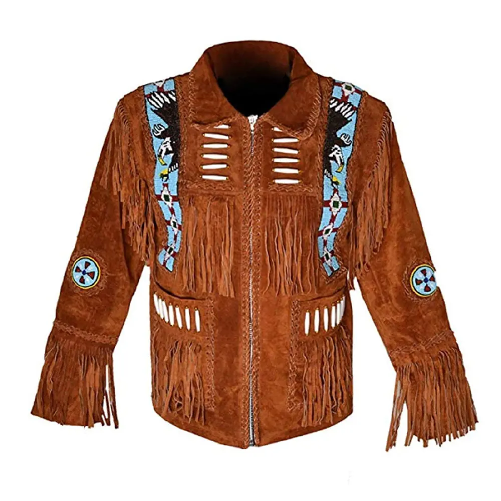 Men motorbike pu leather cowboy jacket with sponge quilted design in shoulder and long sleeve cowboy leather jackets