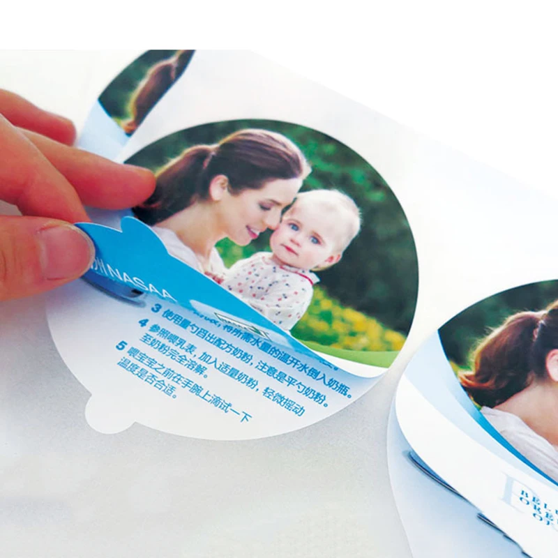 Small business packaging label for custom sticker waterproof sticker sheet printing logo roll adhesive double layer label