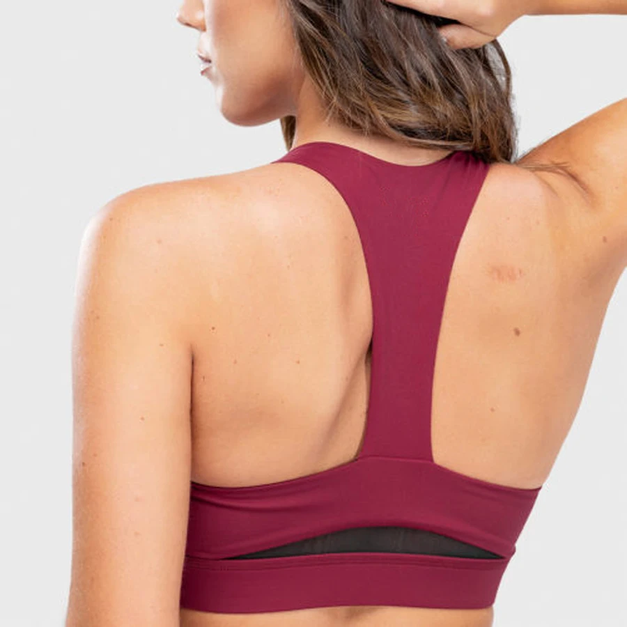 100% Bamboo Fabric Women Active wear Custom Logo Ladies Fitness Crop Top Sports Bras With Phone Pocket