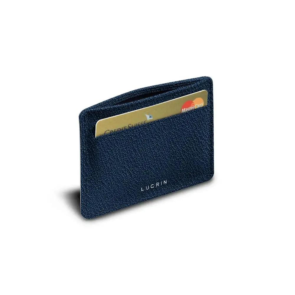 Custom Logo Vintage Slim Pop Up RFID Blocking Business Cardholder Card Bag Genuine Leather ID Credit Card Holder For Men