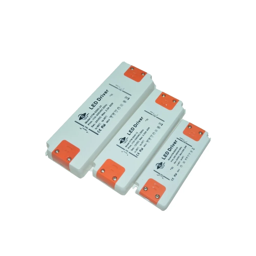 Ультратонкий источник питания с постоянным напряжением 24 в 12 В, гарантия 3 года, IP20 20 Вт 30 Вт 40 Вт 50 Вт 60 Вт, светодиодный источник питания с CE TUV