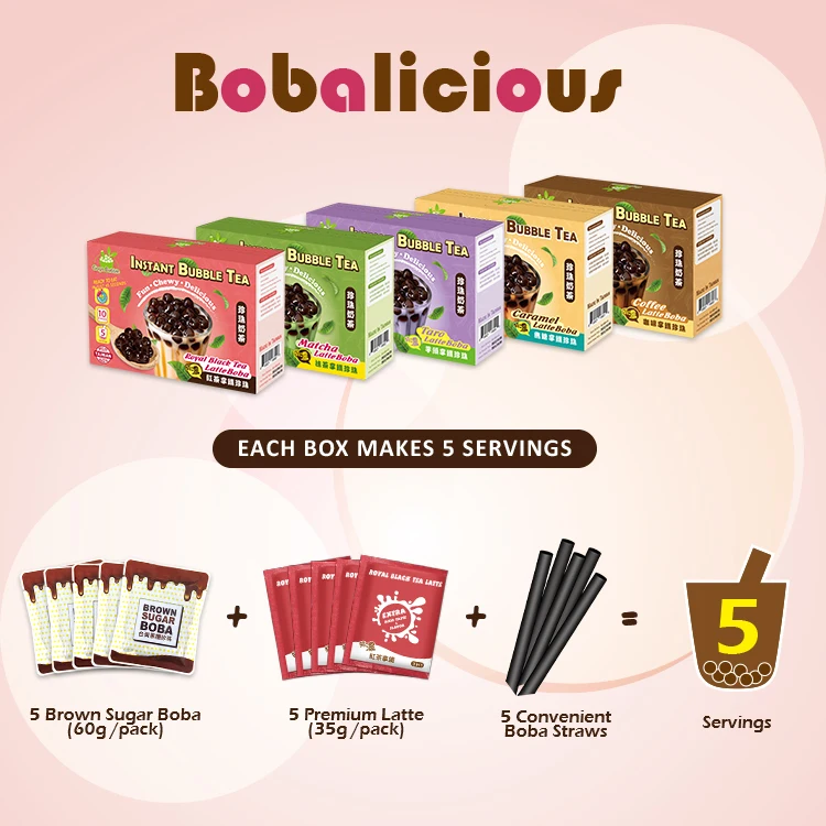 Taiwan Black tapioca pearl instant boba tea kits