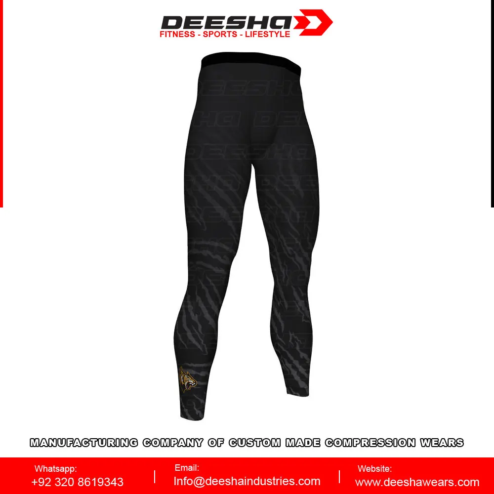 Plain custom fabric clothing athletic Team Tights for men tights men running Team Compression Full Length tights Team Apparel