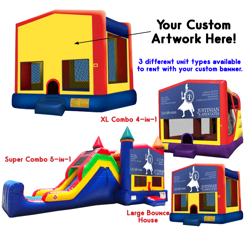 most cheap factory wholesale inflatable regular bouncer 13*13 ft banner bounce house art panel bounce house jumper castle