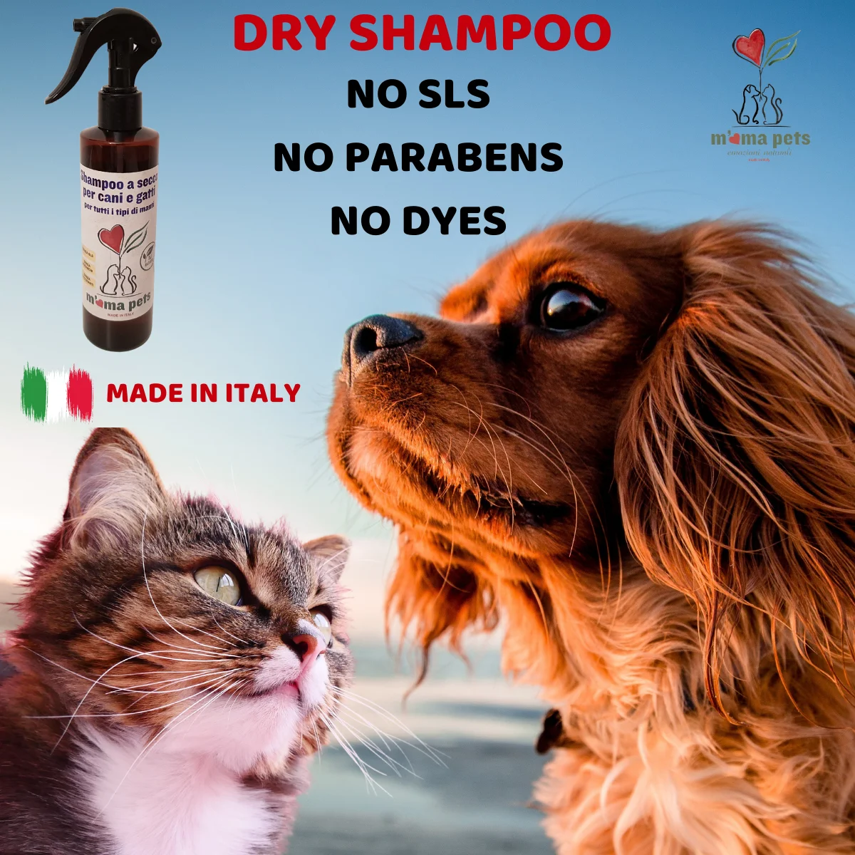 High Italian Quality 250 Ml Organic Sustainable Dry SLS Paraben Alcohol Free Shampoo For Pets
