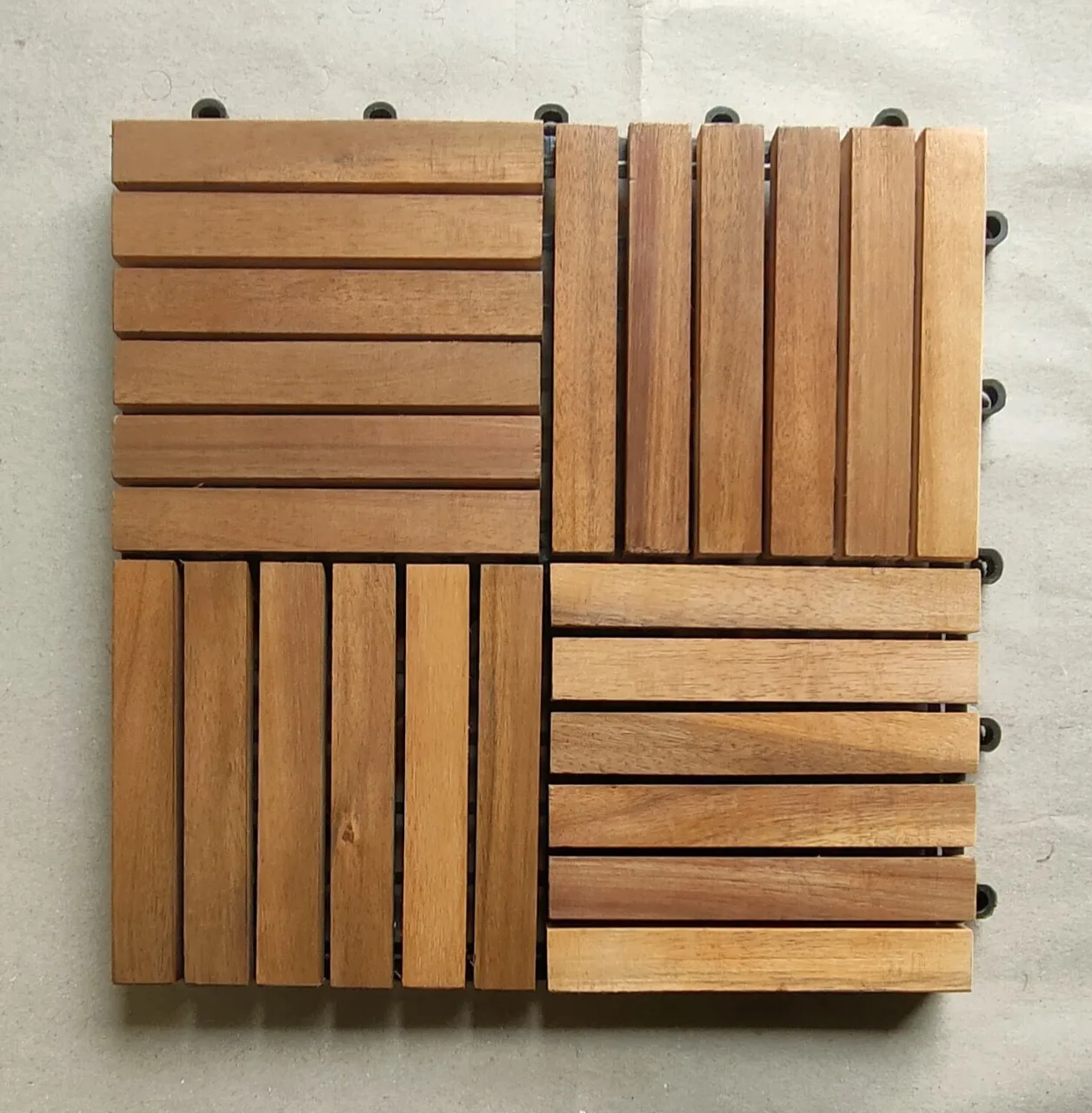 Wooden Composite Pavement Tile easy Install Interlock Tiles Wpc Tiles Outdoor Garden Flooring