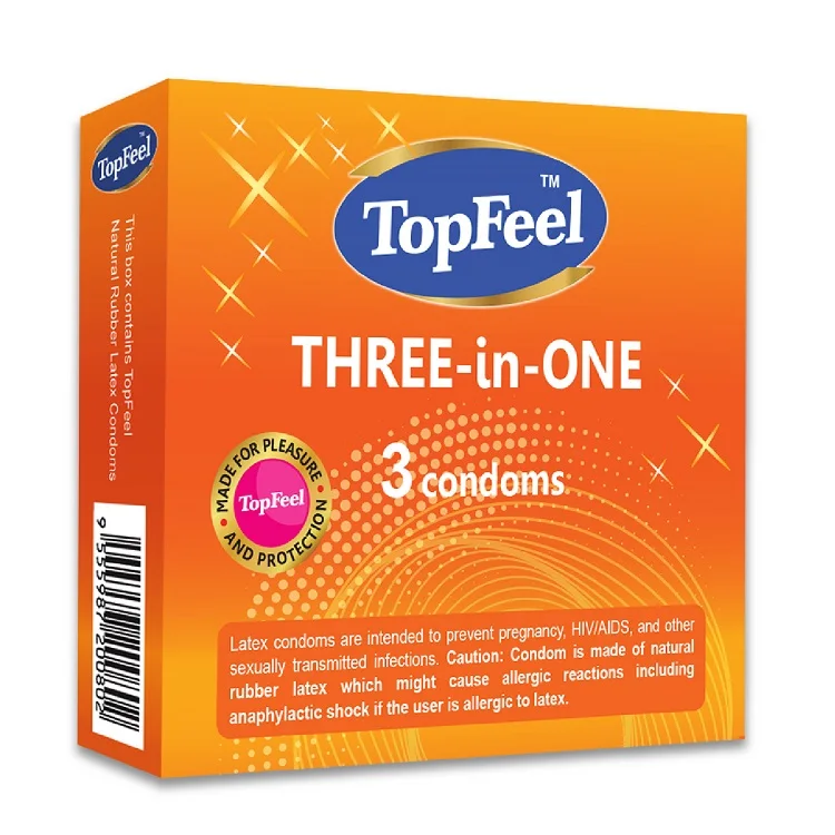 Malaysia Top Feel Rubber Latex Male Condom 3 in 1 Top Glove Manufacturer