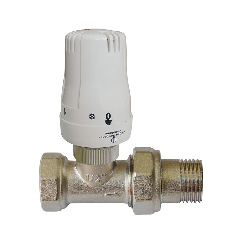 
 Латунный прямой никелированный термостатический клапан радиатора  