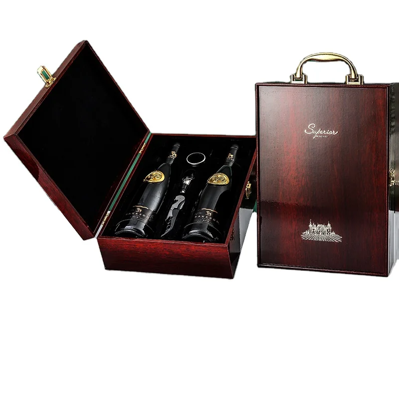 Hot Sale Nice Gift For 2 Bottle Red Wine Box For Shipping Packaging Wine Boxes