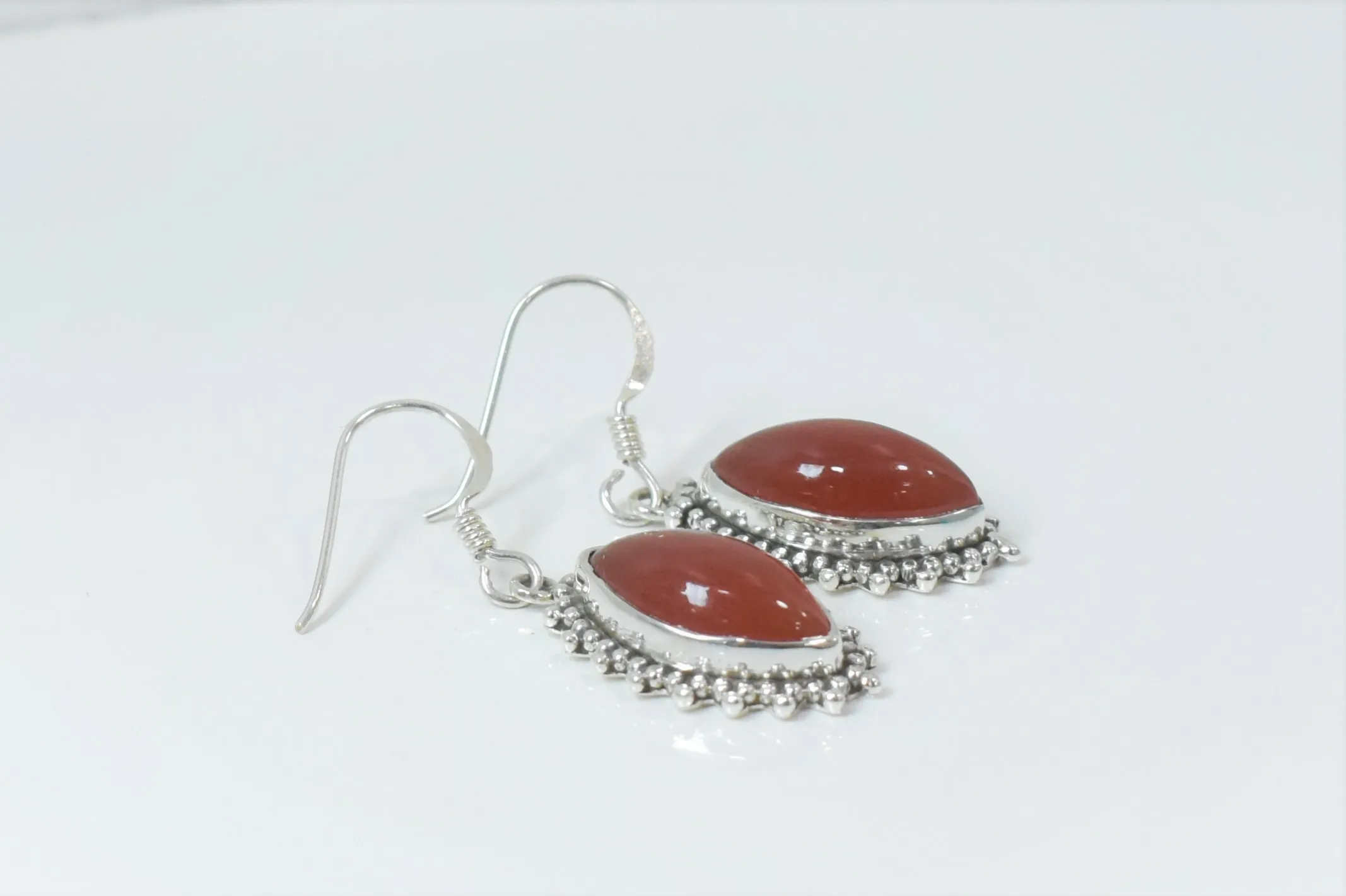 Trendy and Fashionable 925 Sterling silver EARRING WITH RED ONYX gemstone