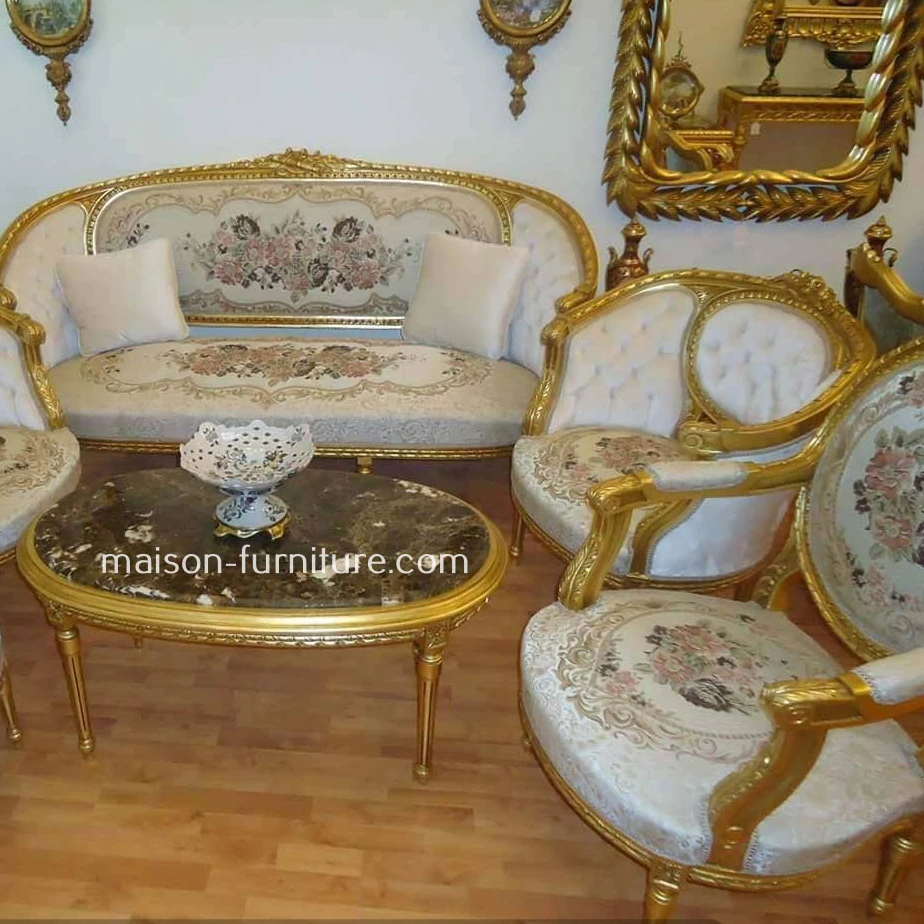 
Luxury Antique French Aubusson Tapestry Sofa Set living room furniture set designs royal furniture sofa set 