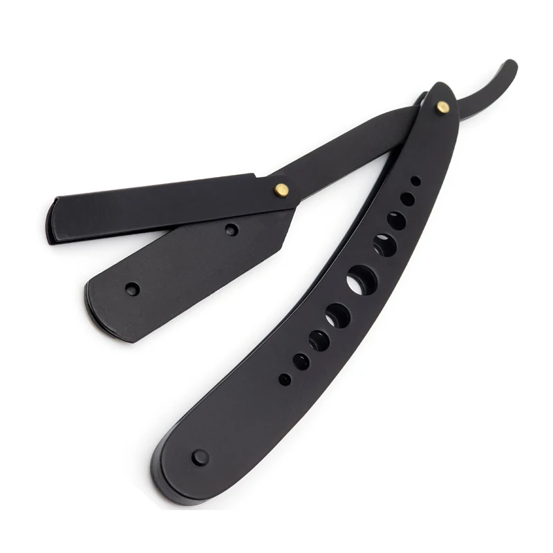 New Model Stainless Steel Folding Private Label Shavette Straight Razor Replaceable Barber Razor Blades