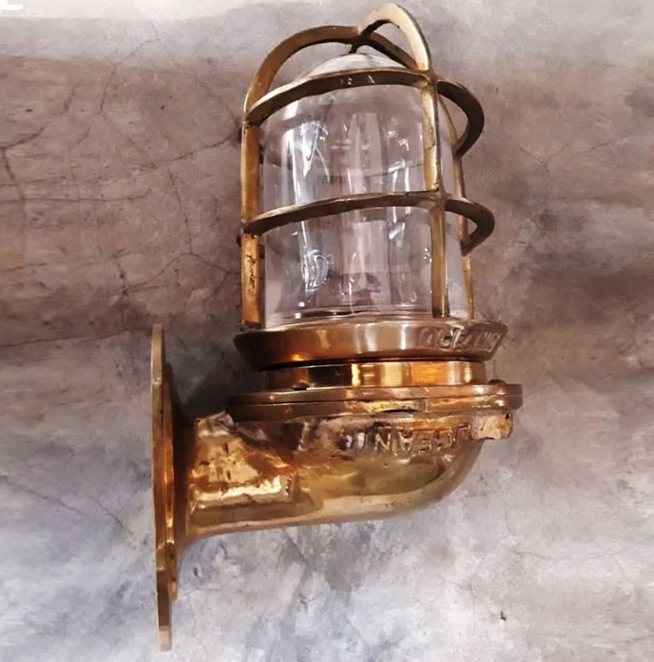 Marine Antique Brass Naval Patt Passage way Wall Light Bangladesh Ship Yard