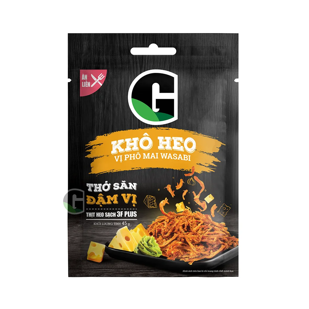 Hot Sale! G Wasabi & Cheese Dried Pork Strips Special Pork Snack Delicious Dried Pork Snack With Wasabi And Cheese Kid Snack