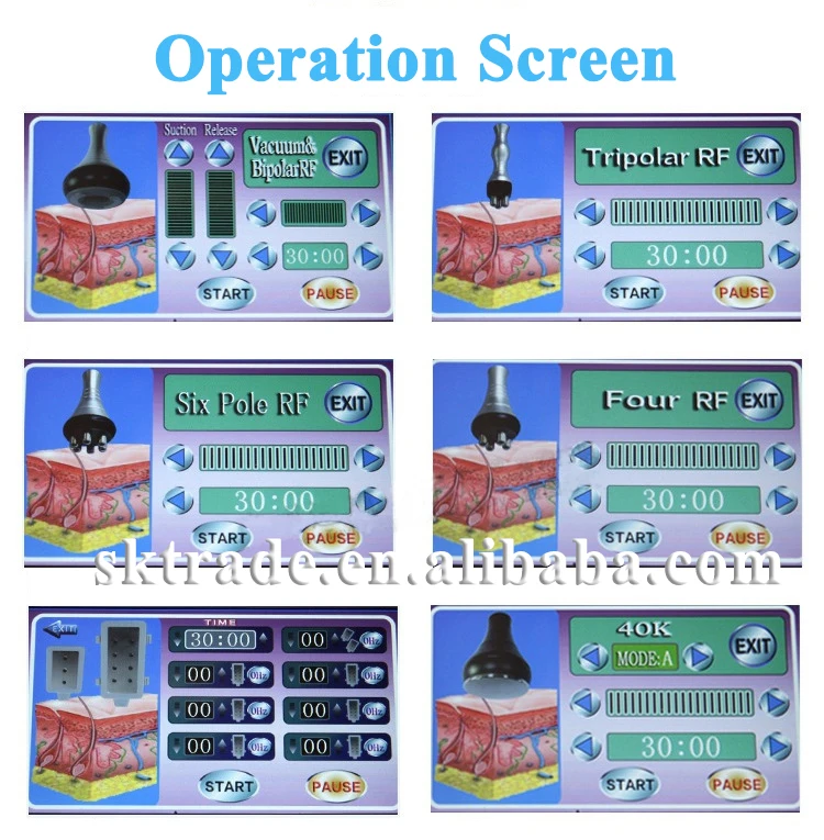 SK-SL089L Factory Price Salon Use 40K+Vacuum RF+Multi-Polar RF+Laser 6 IN 1Multifunction Magic Slimming Machine