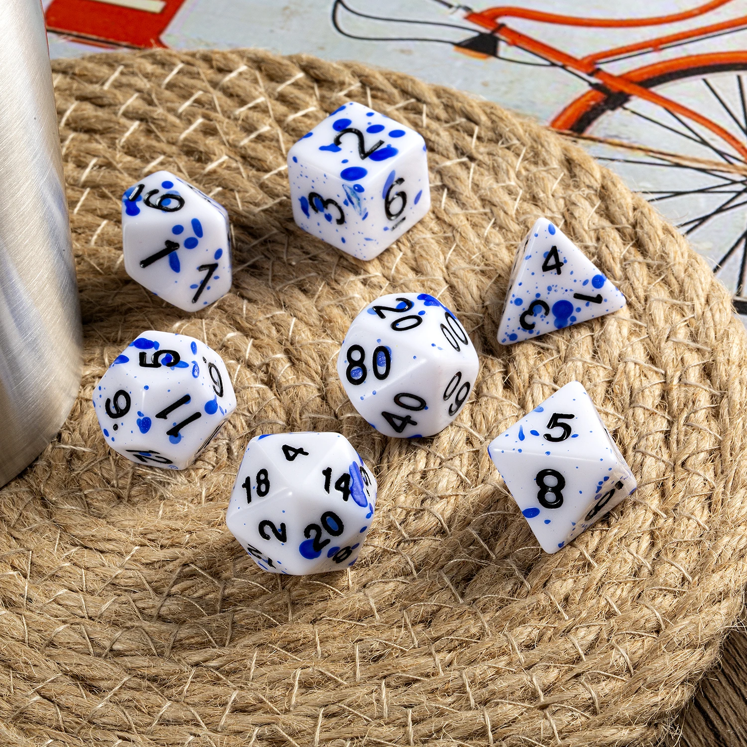 Оптовая продажа D4 D6 D8 D10 D12 D20 D % кости для брызг крови многогранные 7-Die игральные dnd ролевых игр