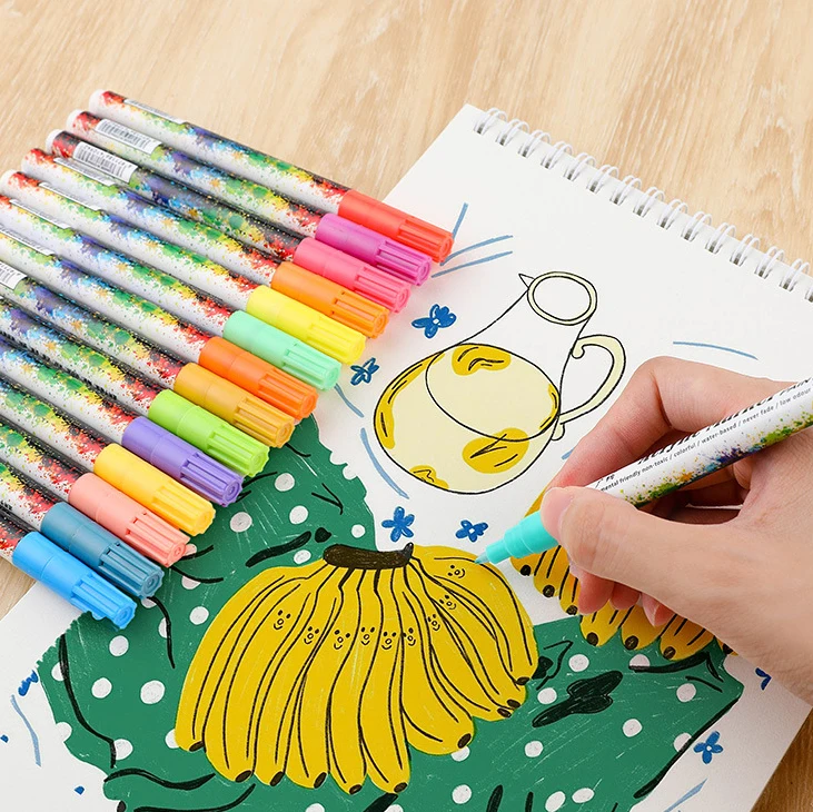 6 видов цветов 0,7 мм DIY живопись ручка-маркер на водной основе акриловая краска маркер для белой доски